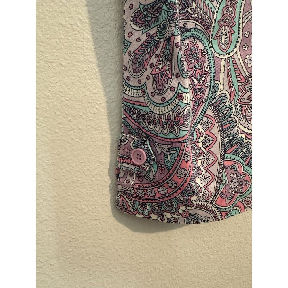 Talbots Women's Paisley Perfect Crop Pants, Size 10 Purple Colorful - Picture 7 of 11